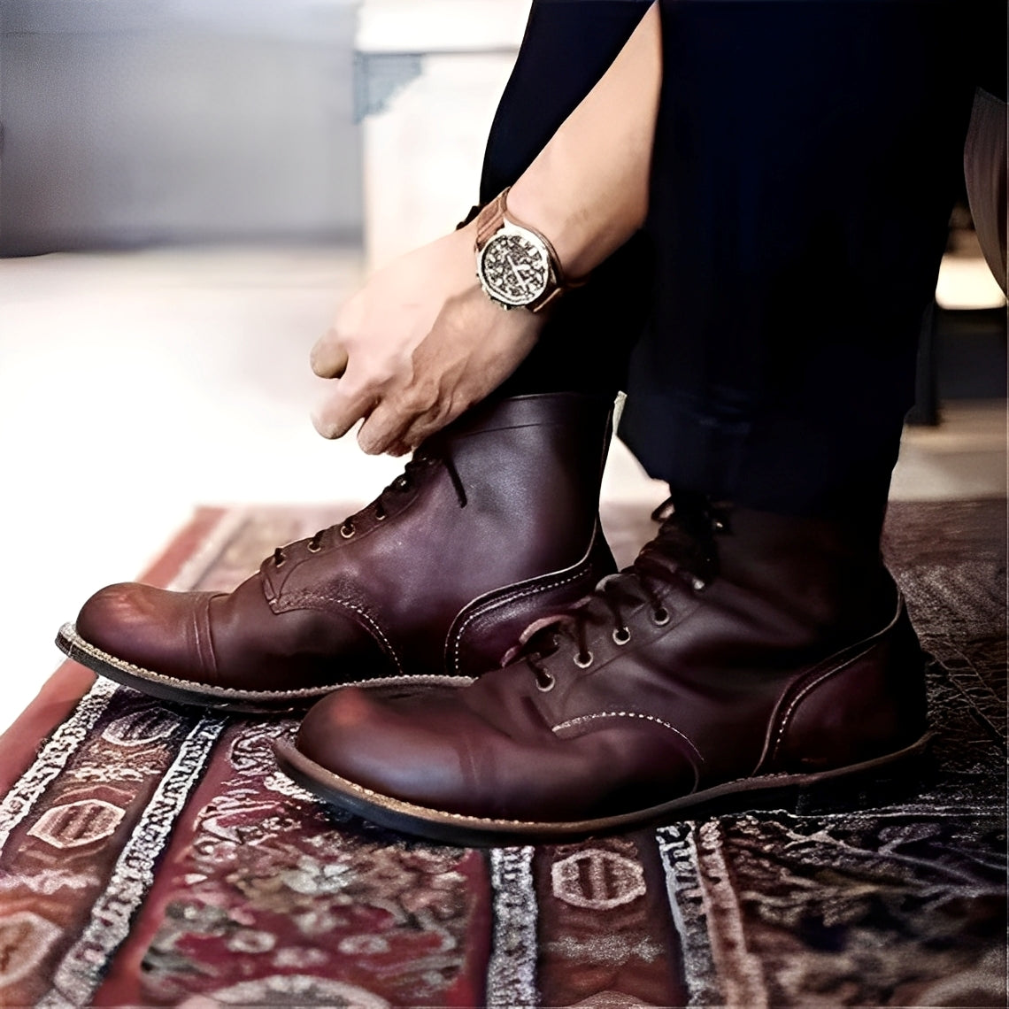 Garrick - Trwałe Retro Skórzane Buty Męskie