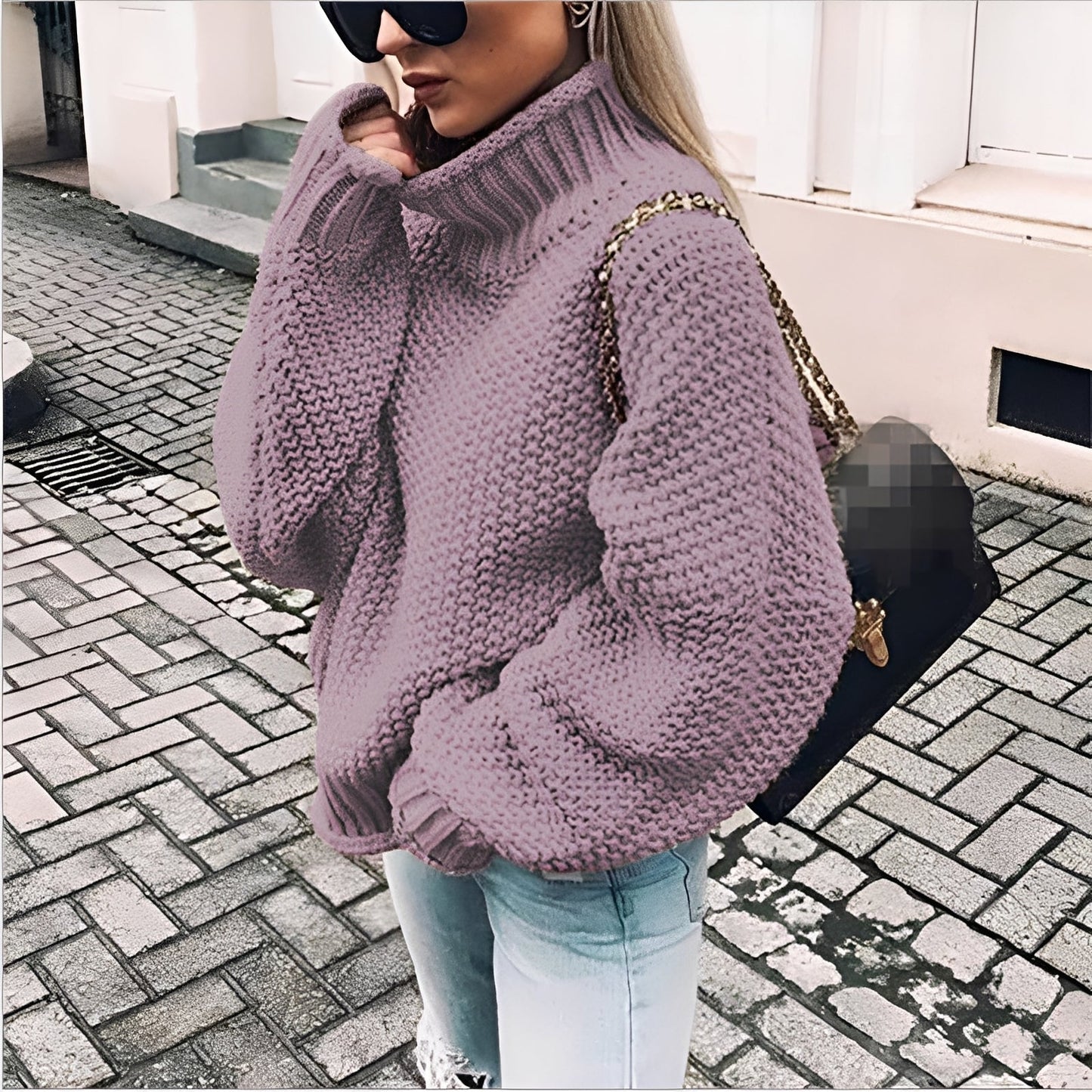 Paulina - Luźny golf z grubej dzianiny dla kobiet