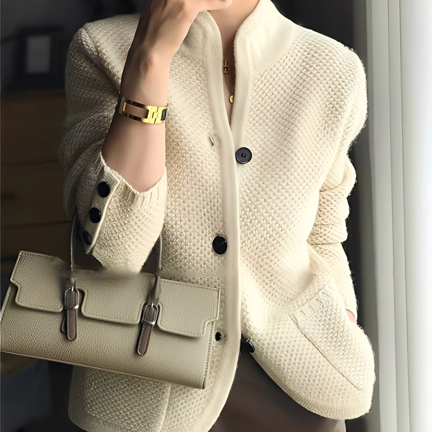 Arlette - Damski sweter z guzikami