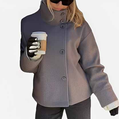 Carolyn - Elegancka wełniana kurtka jednorzędowa dla kobiet
