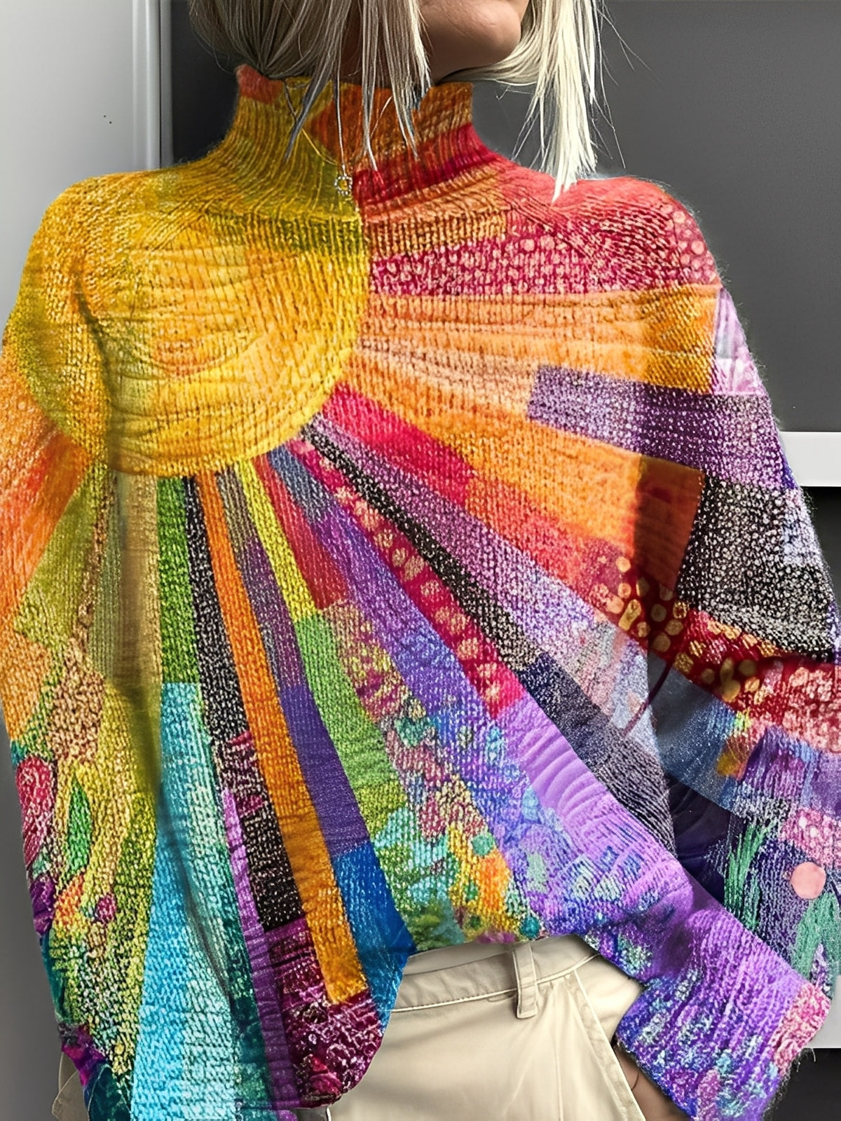 Giselle - Stylowy, kolorowy golf dla kobiet