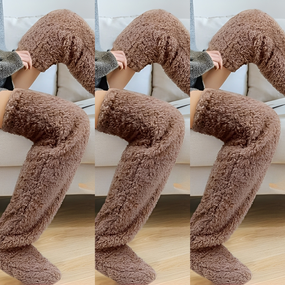 Camellia - Ciepłe, zimowe skarpety za kolano dla kobiet