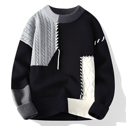 Curtis - Stylowy polarowy sweter z kolorowymi wzorami dla panów