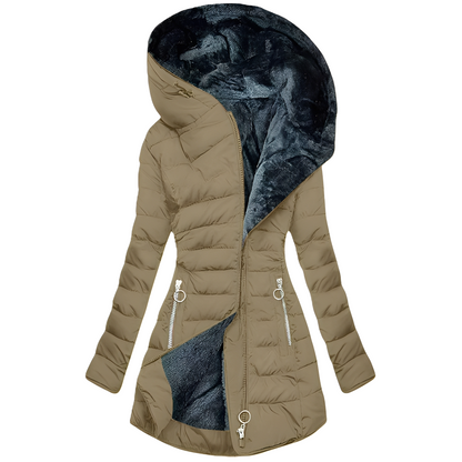 Kassandra - Elegancka, ciepła kurtka aksamitna dla kobiet