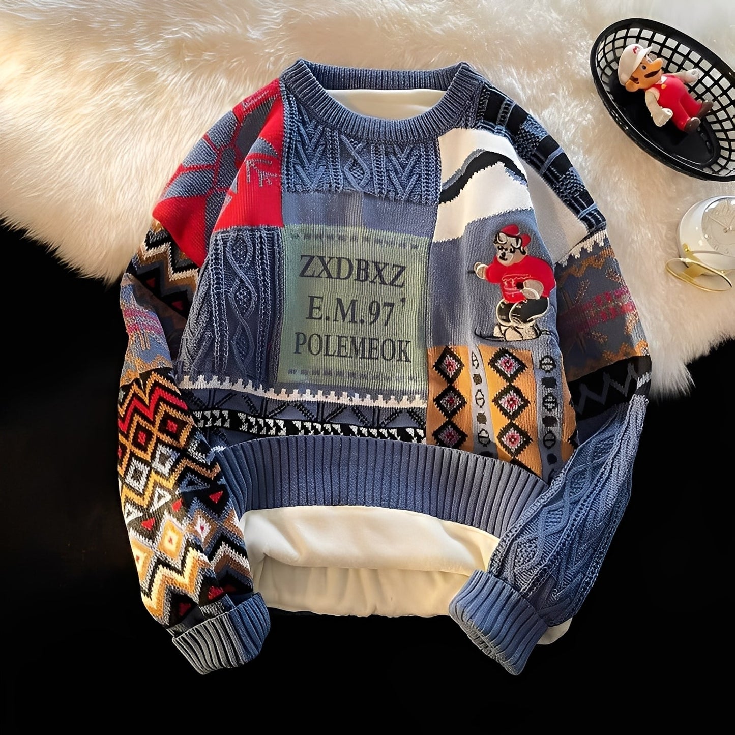 Charles - Stylowy, luźno dziany świąteczny sweter dla kobiet