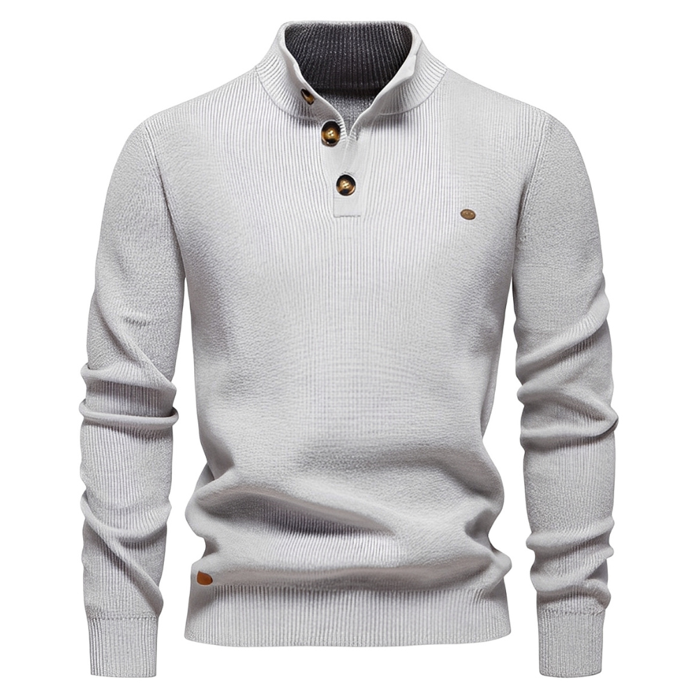 Brant - Męski stylowy sweter z ćwierć-zamkiem