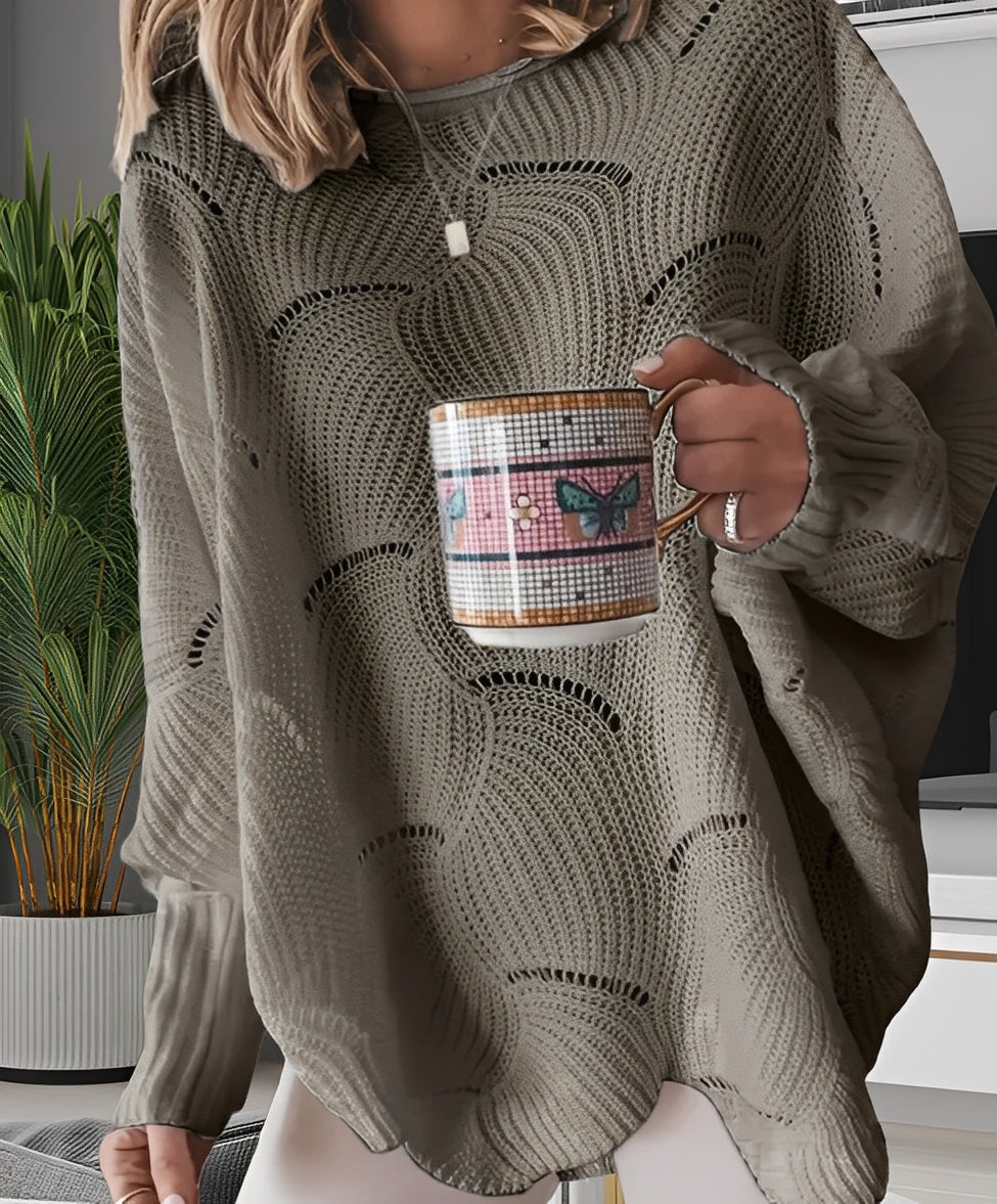 Kassandra - Stylowy, wycięty sweterek damski