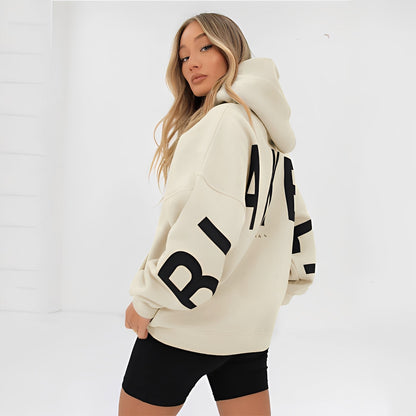 Yvette - Swobodna bluza z kapturem z modnym wzorem dla kobiet