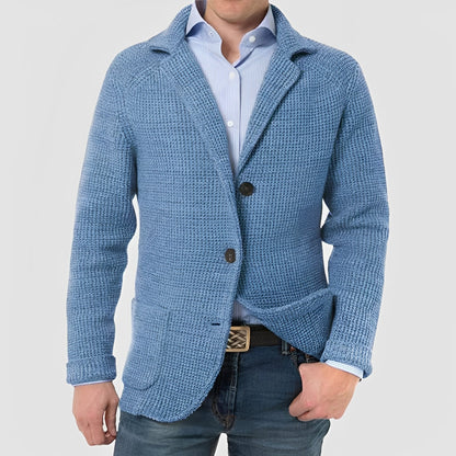 Gerald - Nowoczesny męski kardigan z kieszeniami z klapami