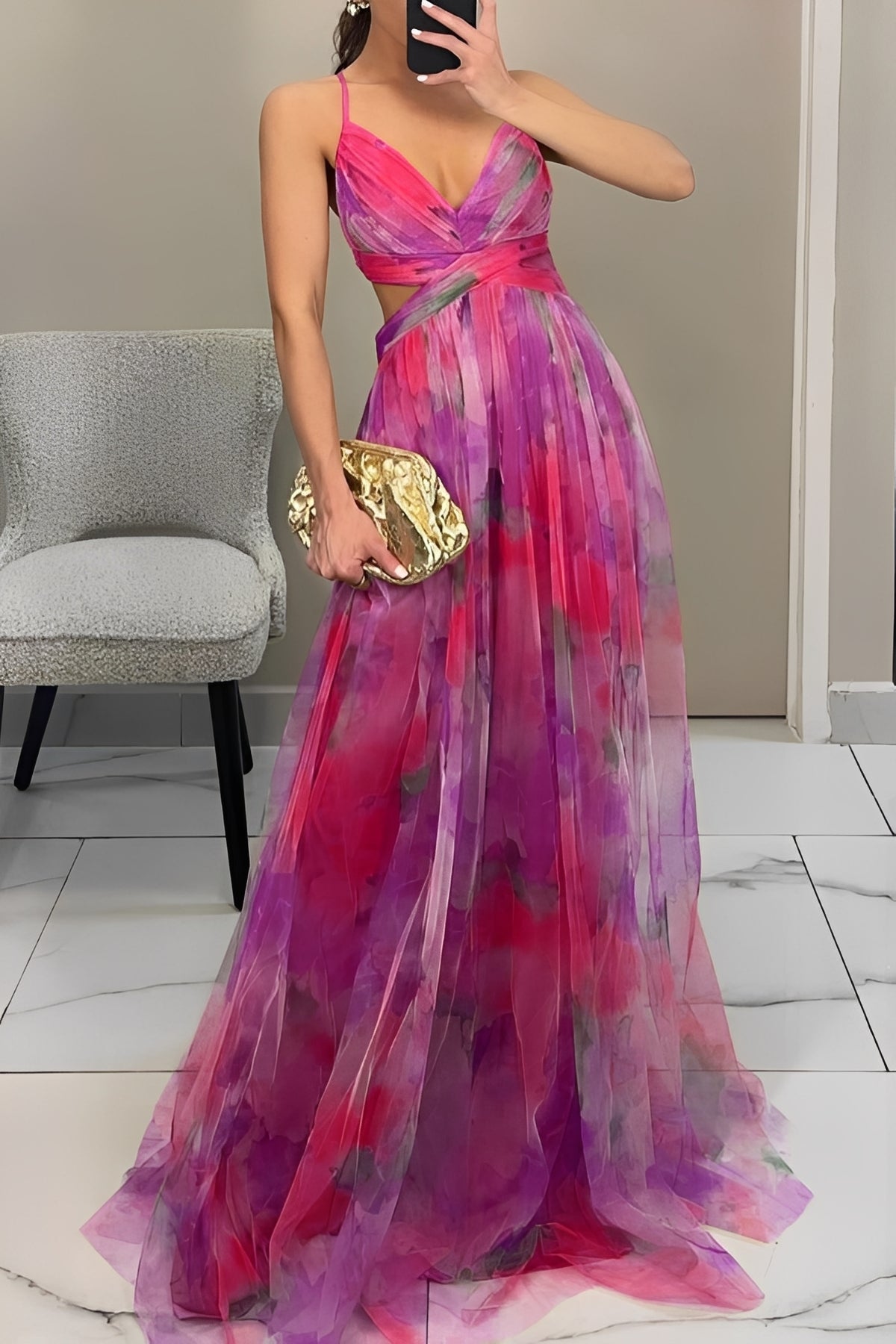 Olivia - Stylowa suknia maxi z kwiatowym wzorem dla kobiet