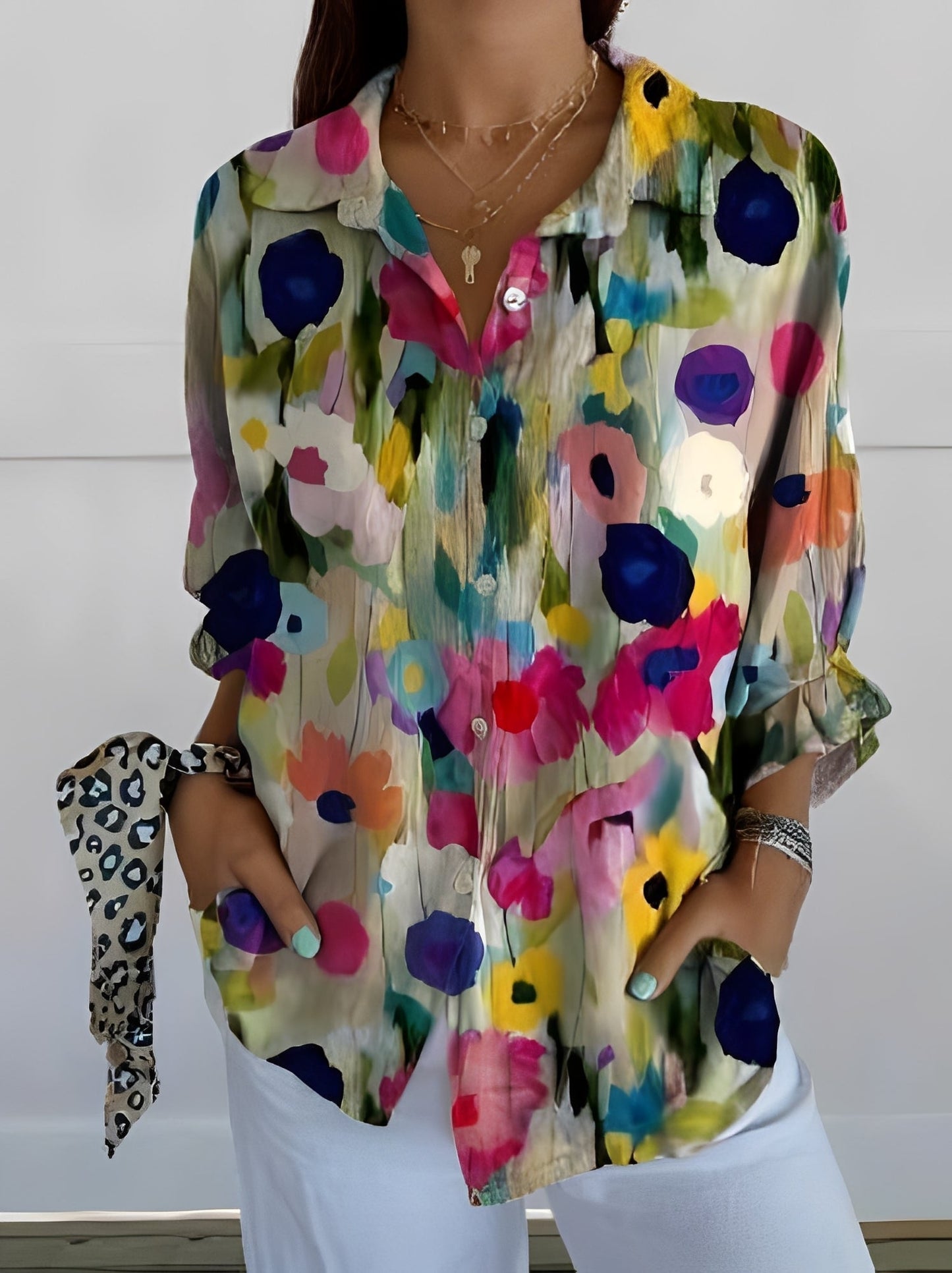 Jessica - Stylowa bluzka z kwiatowym wzorem dla kobiet