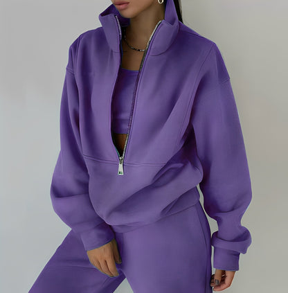 Mélissa - Swobodny, szeroki komplet z dzianiny w dwóch częściach