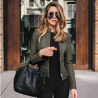 Lysiane - Elegancka zimowa kurtka skórzana dla kobiet