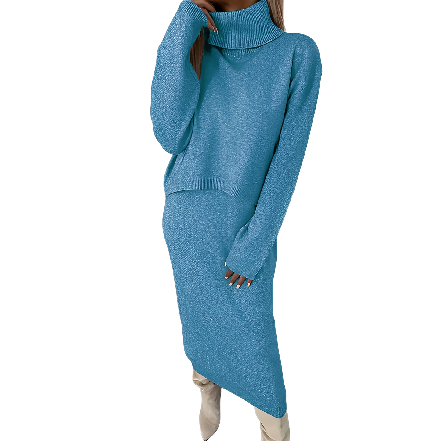 Natalee - Modny zestaw z golfem i spódnicą dla kobiet