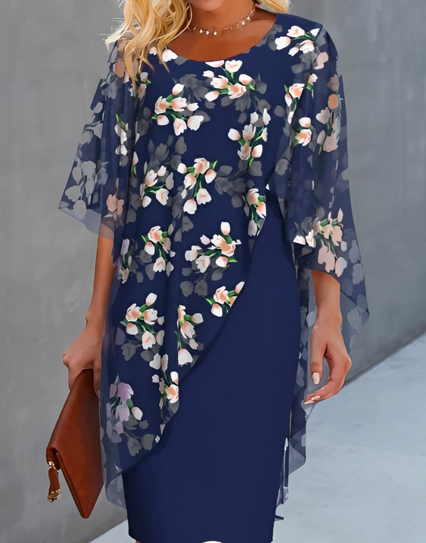 Melanie - Elegancka sukienka szyfonowa w kwiaty dla kobiet