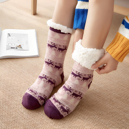 Clarice - Stylowe świąteczne skarpetki o średniej długości dla kobiet