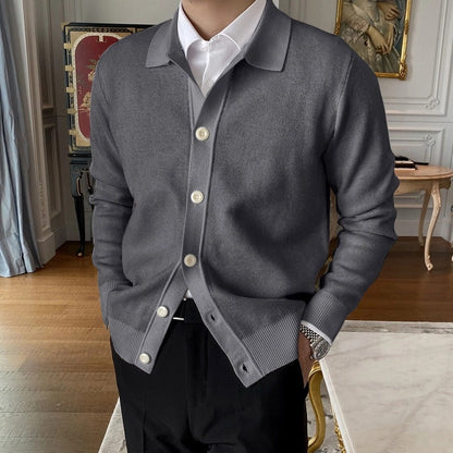 Andrew - Męski sweter z guzikami z wełny o luźnym kroju