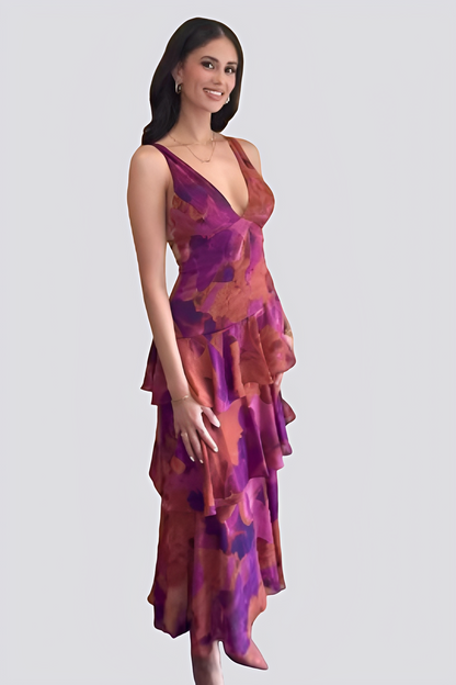 Hazel - Suknia maxi z kwiecistym wzorem dla kobiet