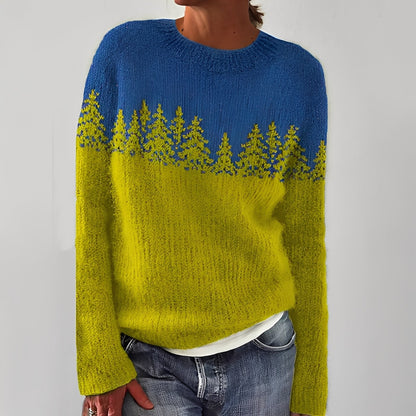 Heather - Klasyczny damski sweter z wzorem