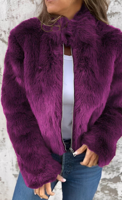 Amanda - Modny damski płaszcz z pluszu