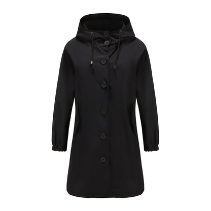Vivyan - Kobieca luźna kurtka z kapturem, odporna na wodę