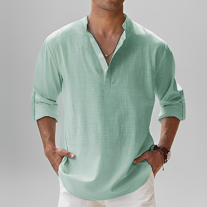 Ezriel - Wygodna koszula męska z półkieszeniami