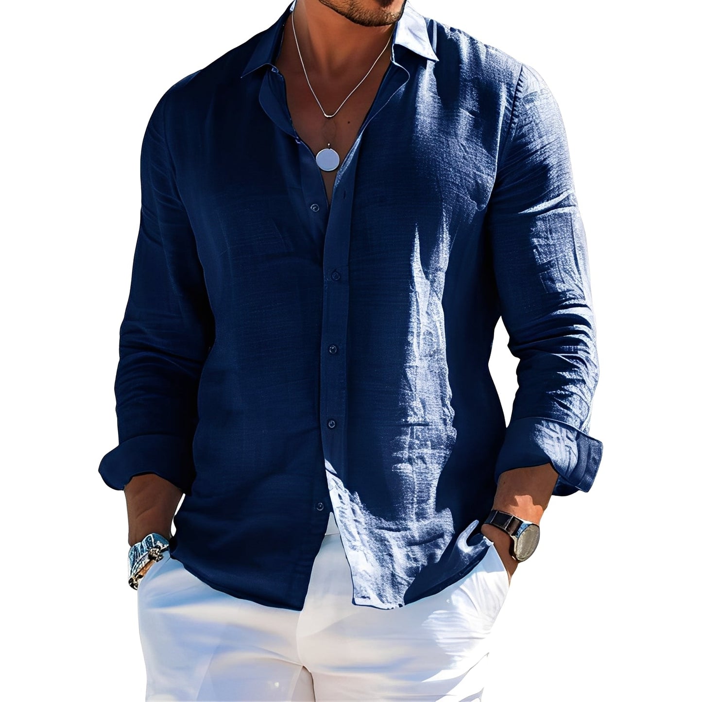 Félicien - Klasyczne polówki z długimi rękawami dla mężczyzn