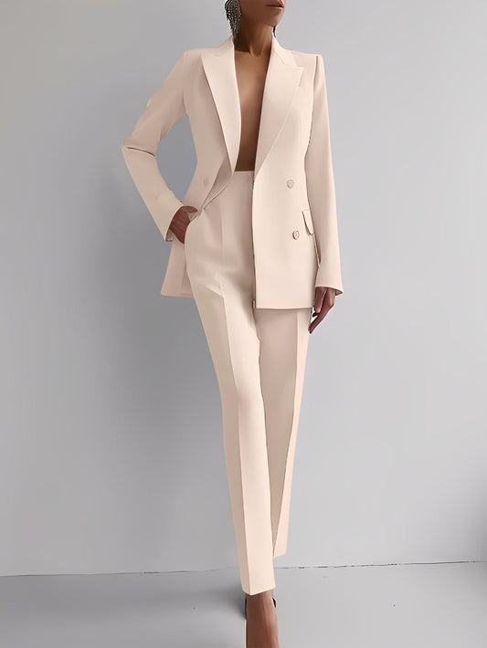 Nydia - Elegancki damski zestaw Slim-Fit z marynarką i spodniami