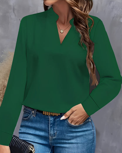 Shania - Stylowa, luźna bluzka z dekoltem V dla kobiet