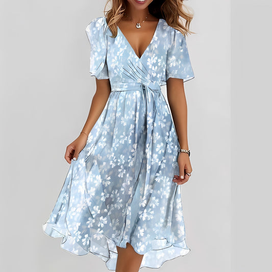 Gemma - Stylowa sukienka midi z krótkimi rękawami dla kobiet