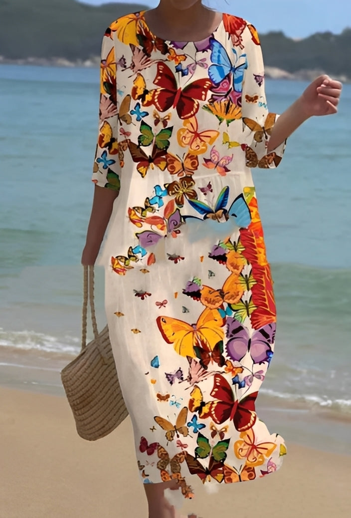 Lowri - Stylowa sukienka w kwiatowy wzór dla kobiet