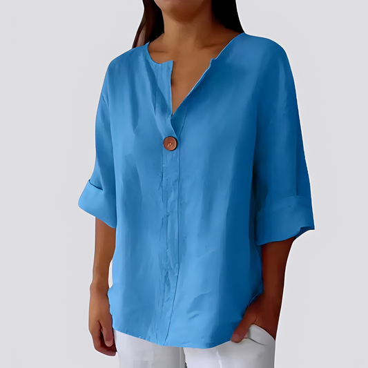Karie - Wygodna koszula z dekoltem V dla kobiet