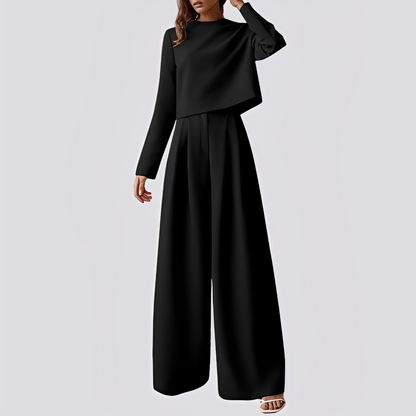 Irene - Stylowy top i szerokie spodnie dla kobiet