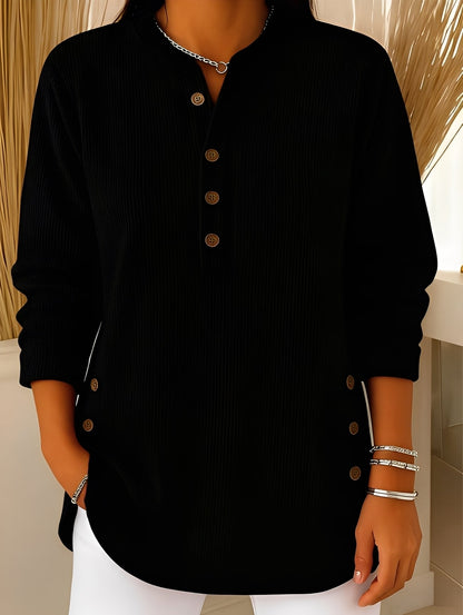 Jocelyn - Sweter z guzikami, luźny fason dla kobiet