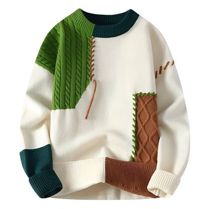 Curtis - Stylowy polarowy sweter z kolorowymi wzorami dla panów