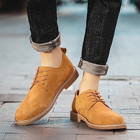 Austin - Luźne formalne męskie buty zamszowe