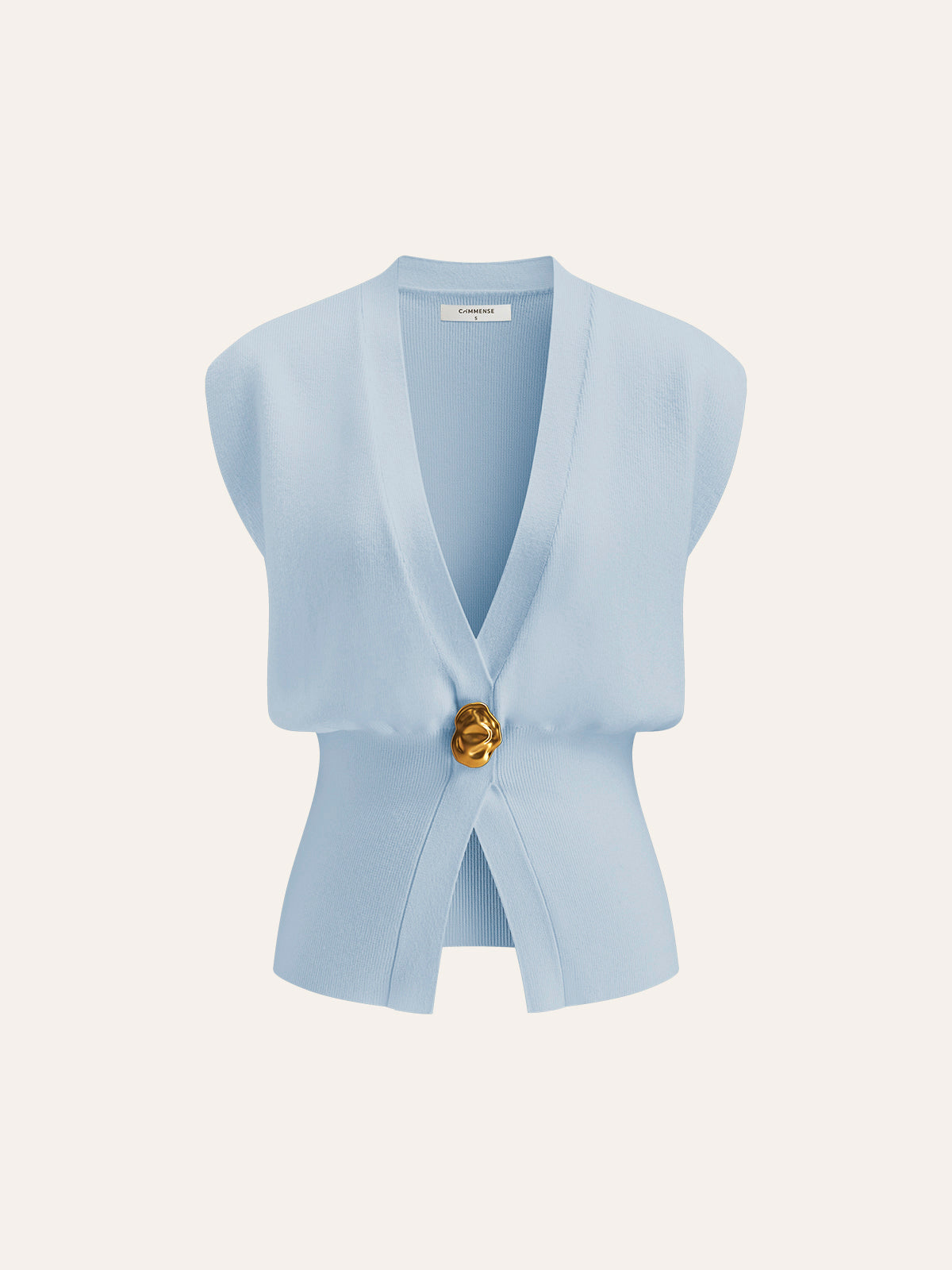 Annalena – Kamizelka dzianinowa z dekoltem w serek i guzikami