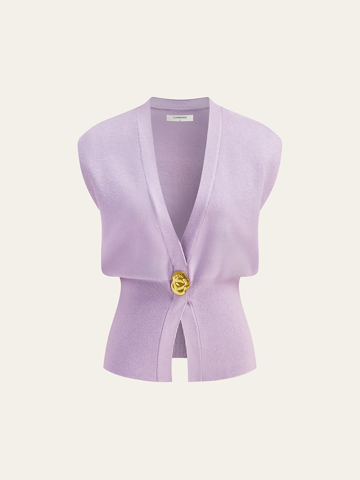 Annalena – Kamizelka dzianinowa z dekoltem w serek i guzikami