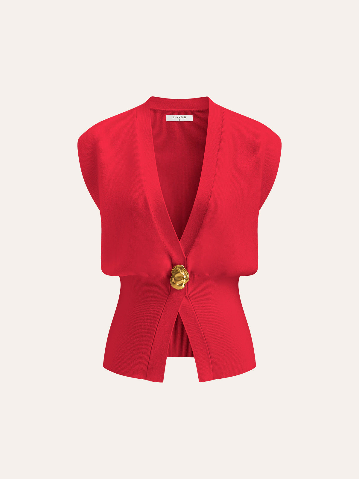 Annalena – Kamizelka dzianinowa z dekoltem w serek i guzikami