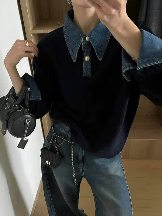 Nellie – Sweter 2-w-1 z Odwróconym Panelem