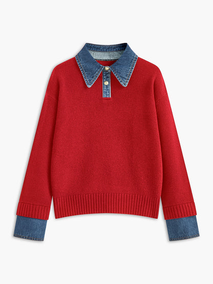 Nellie – Sweter 2-w-1 z Odwróconym Panelem