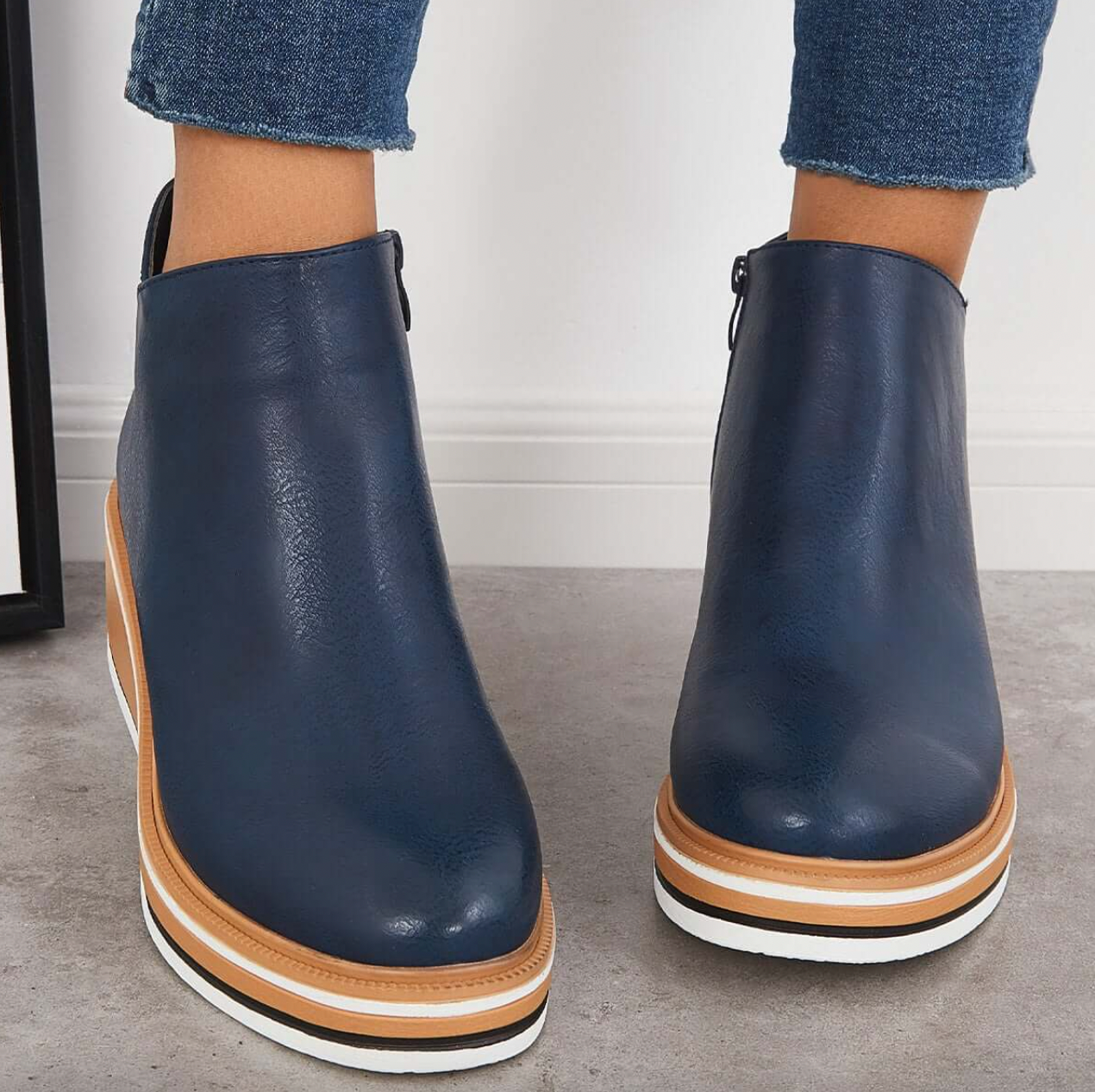 Rosanne - Stylowe skórzane buty z zamkiem dla kobiet