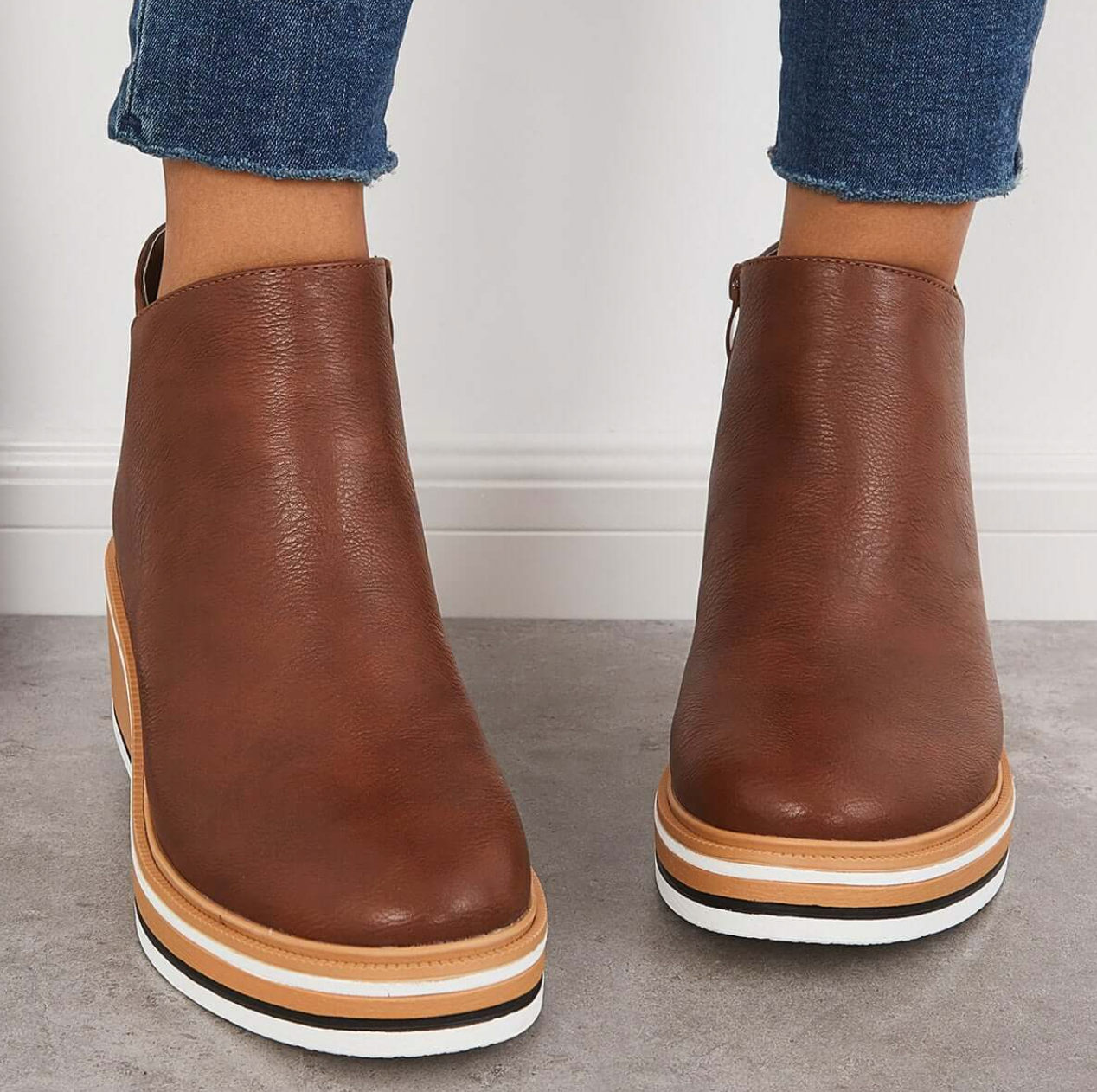 Rosanne - Stylowe skórzane buty z zamkiem dla kobiet