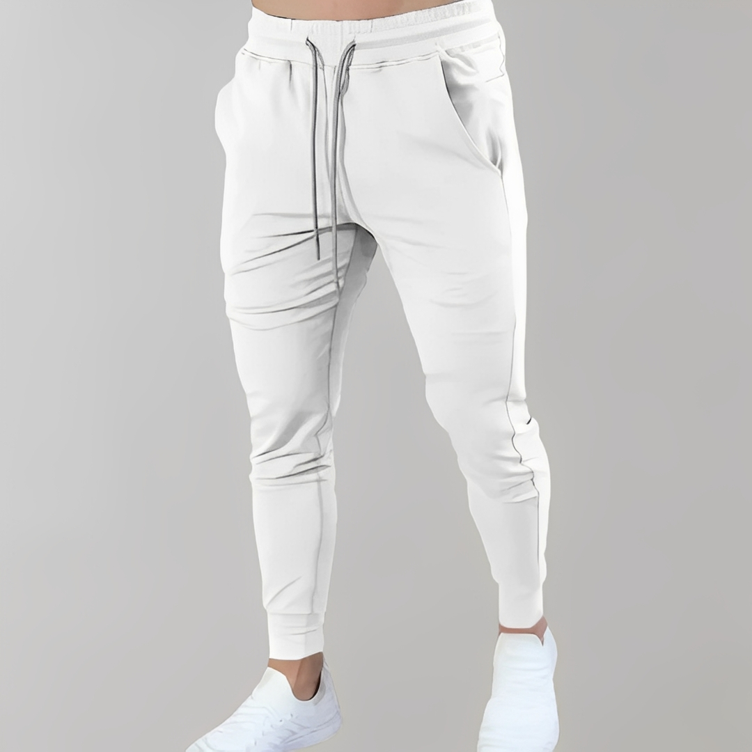 Jayson - Męskie krótkie spodnie slim z troczkiem