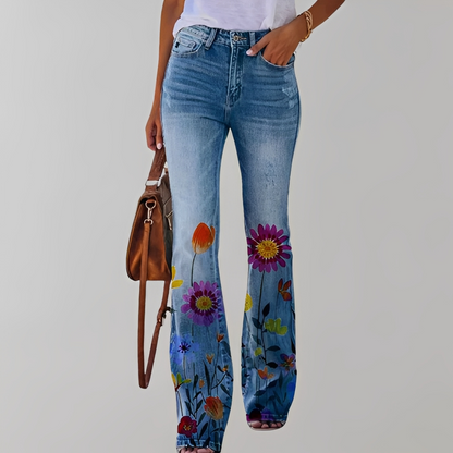 Dionella - Jeansy z kwiatowym wzorem dla kobiet