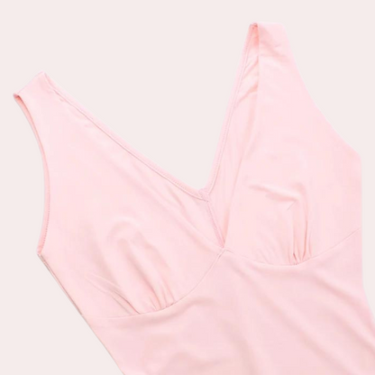 Elisheva - Elegancka Suknia Maxi z Dekoltem V, Asymetryczna
