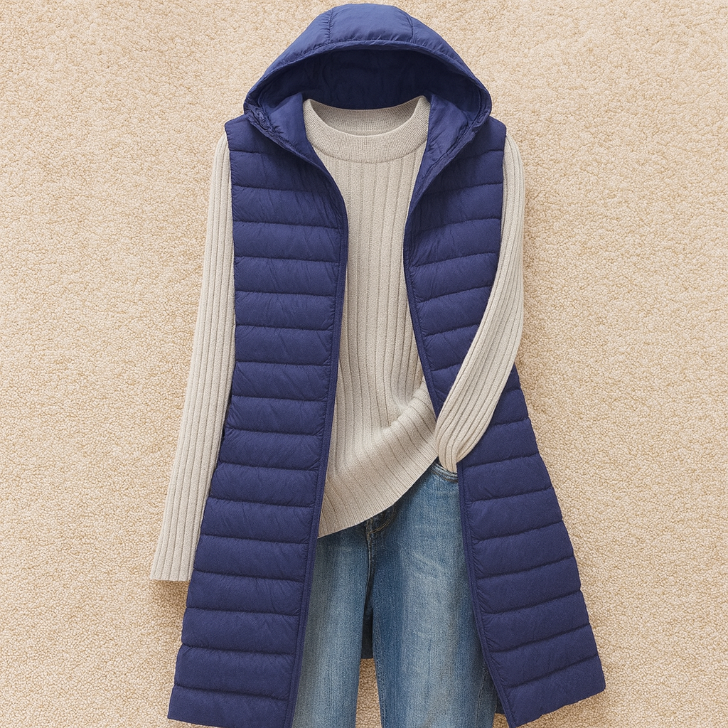 Joelle - Stylowa długa kamizelka z pikowaniem dla kobiet