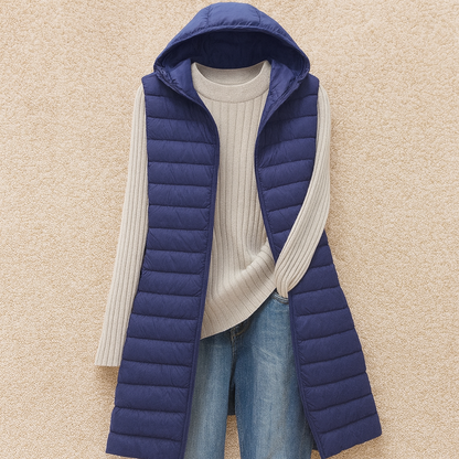 Joelle - Stylowa długa kamizelka z pikowaniem dla kobiet