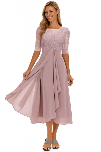 Ximena - Elegancka Damska Sukienka Koronkowa do Kolan