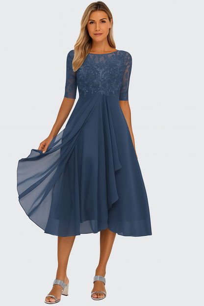 Ximena - Elegancka Damska Sukienka Koronkowa do Kolan